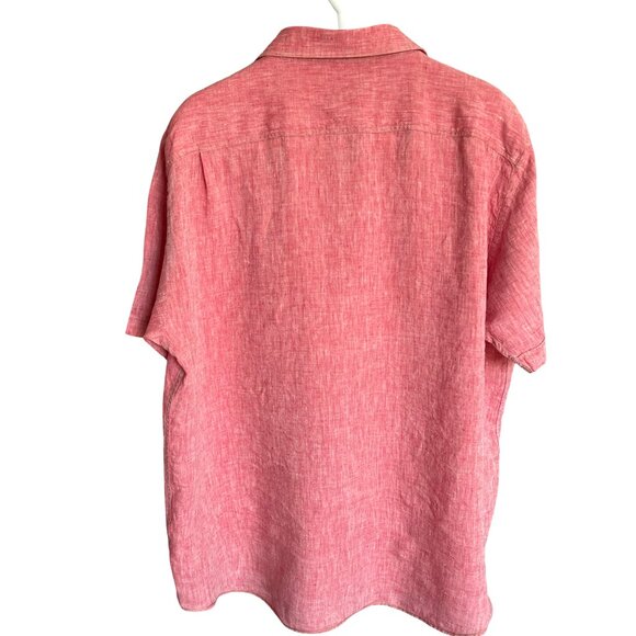 PAOLETTI 100% Linen Shirt Short Sleeve Button Down Pink Men's Size XXL - Picture 2 of 14